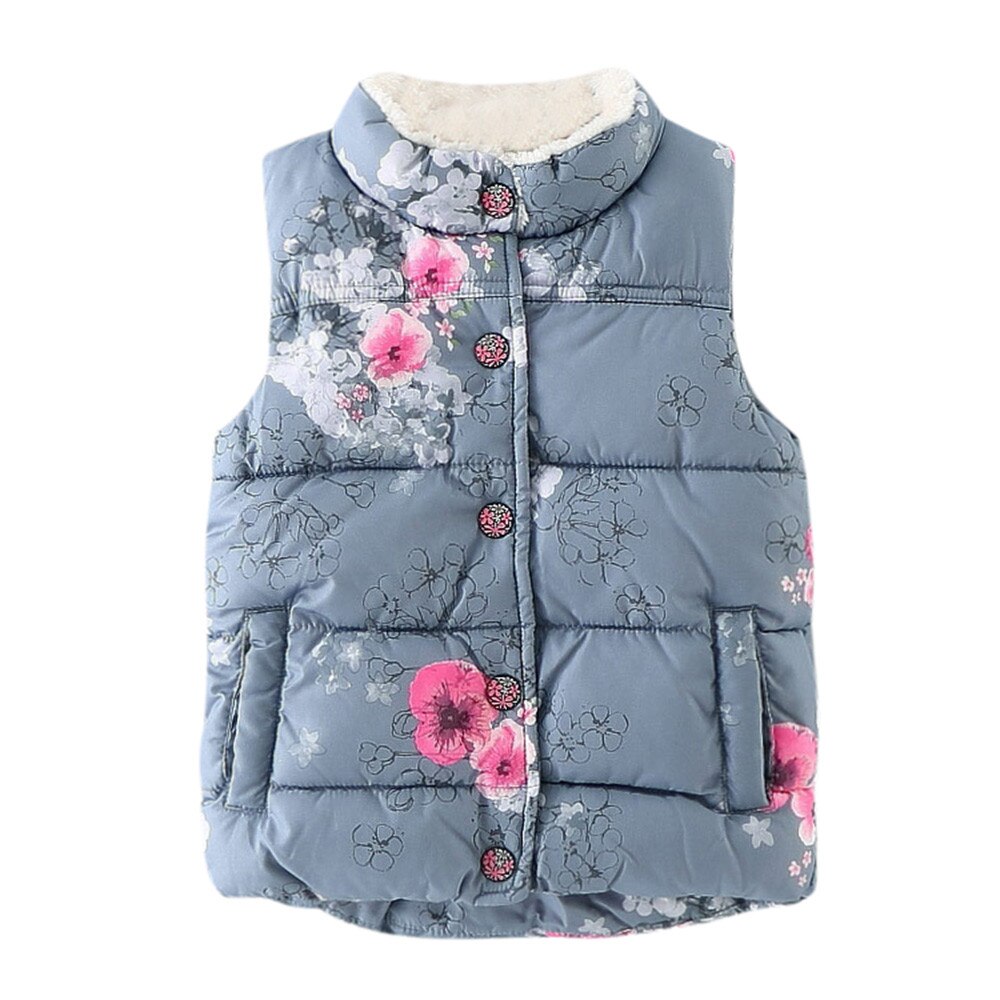 Herfst Winter Warm Kids Vesten Voor Jongens Meisje Cartoon regenboog Bloemen Bovenkleding Mouwloze Hooded Jassen Baby Boy Jassen: 24M
