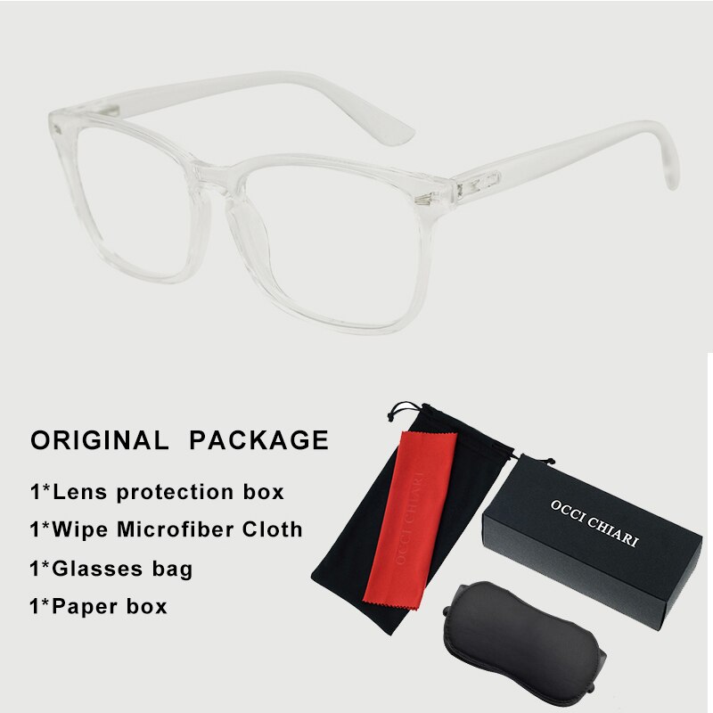 Blue Light Blocking Glasses Frame Women Oversized Eyewear Transparent Computer Glasses Eyeglasses Frames очки OCCI CHIARI OC5121: C4 Transparent bag