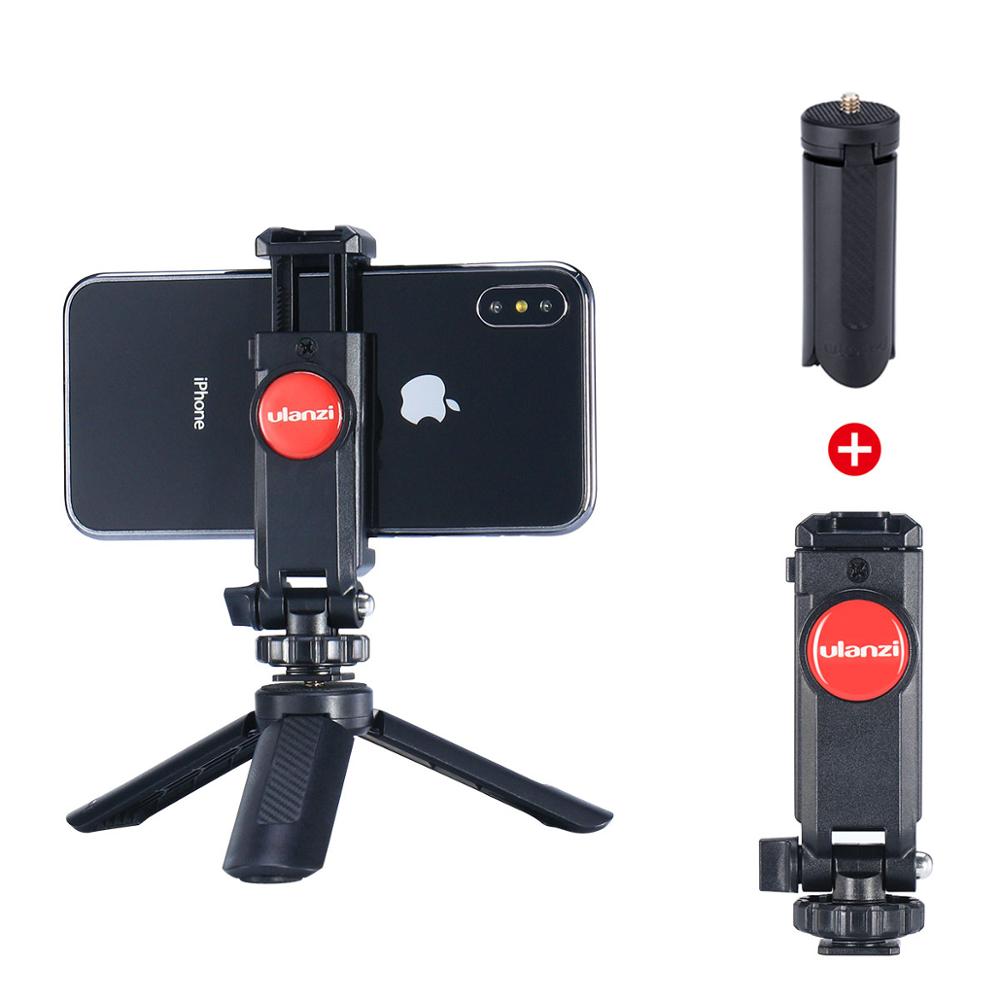 Ulanzi ST-06 Cold Shoe Phone Tripod Mount Holder Vertical Shooting Adjustable Monitor Adapter for iPhone 11 Pro Max XR Android: ST-06 Mini Tripod