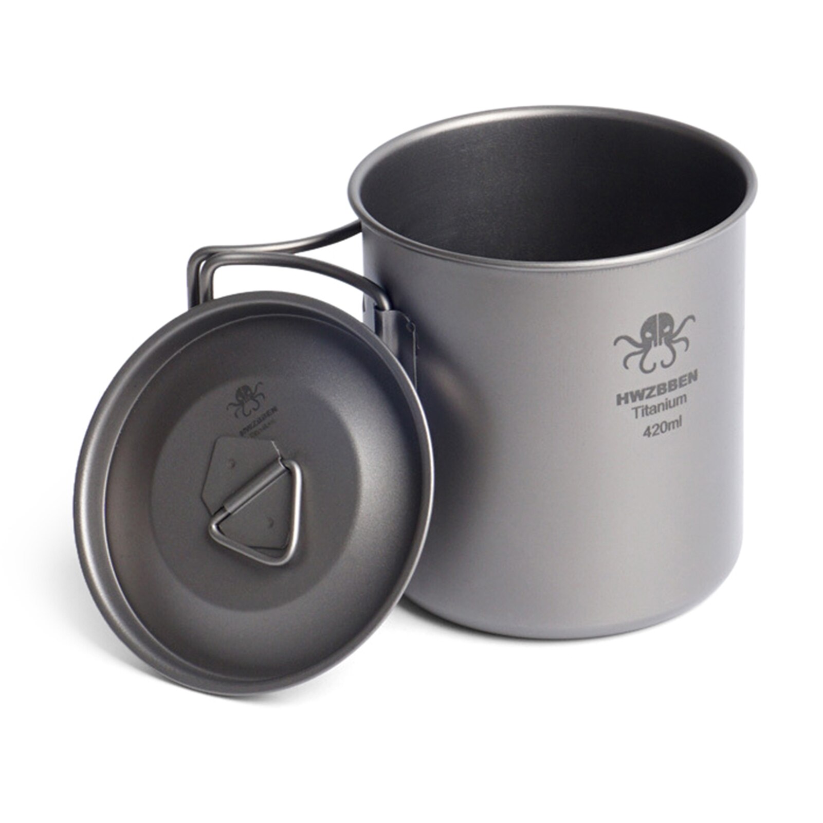 420ml Titan Tasse Camping Wasser Becher mit Foldable Griffe Leicht Wasser Tasse Pro Rucksackreisen Camping Angeln