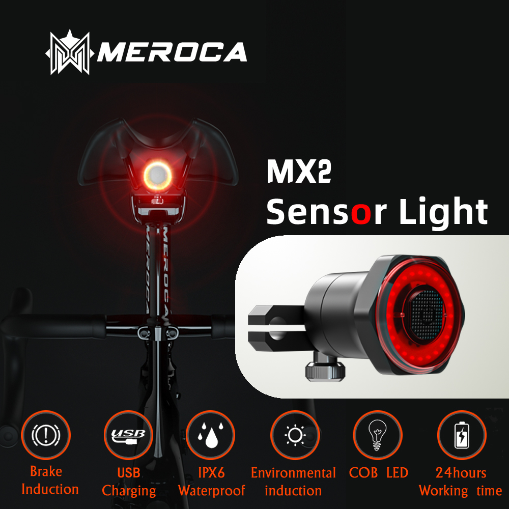 Meroca MX2 Fiets Achterlichten Intelligente Sensor Remlichten Usb Xlite100 Racefiets Mtb Achterlichten