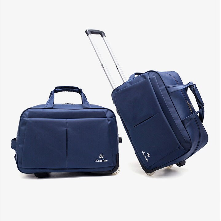 Rollende Koffer Mode Waterdichte Bagage Tas Verdikking Rollende Bagage Trolley Case Bagage Lady Reizen Bagage Met Wielen: dark blue