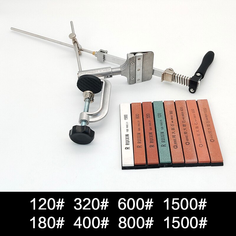 ruixin Pro Knife Sharpening System full fixed angle sharpener Diamond Whetstone flip multifunction Sharpener Knife Blade: Set D