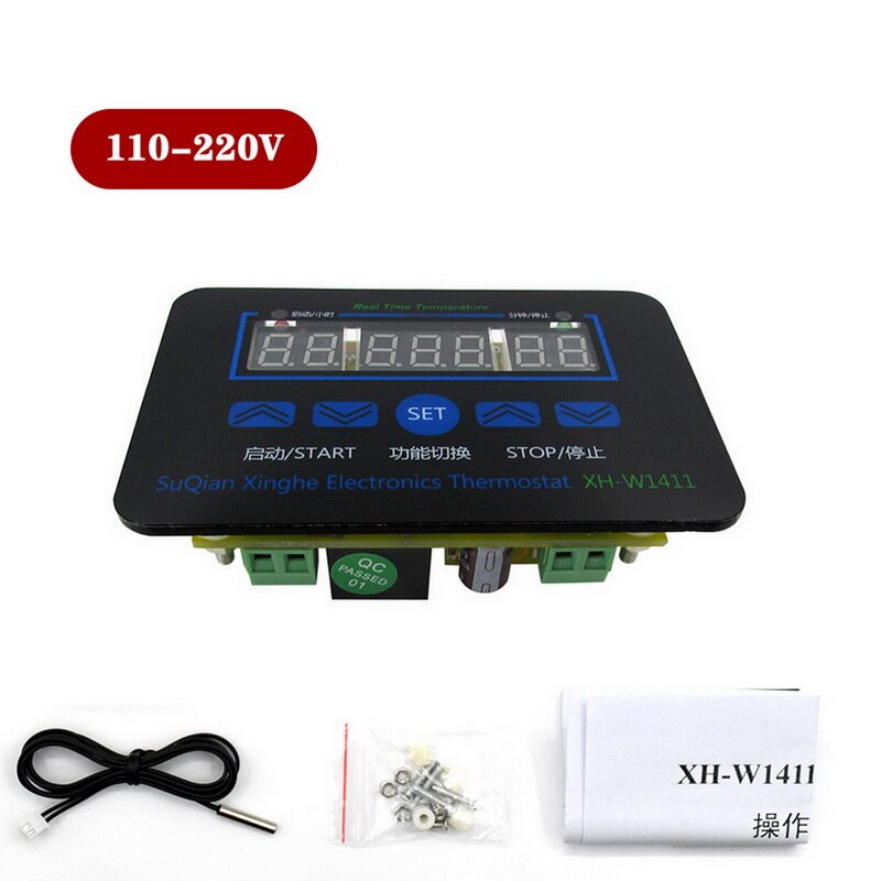 Thermostat LED Digital Temperature Controller AC 110V 220V 10A Switch Thermometer Smart Temperature Regulator With Probe: W1411 110-220V