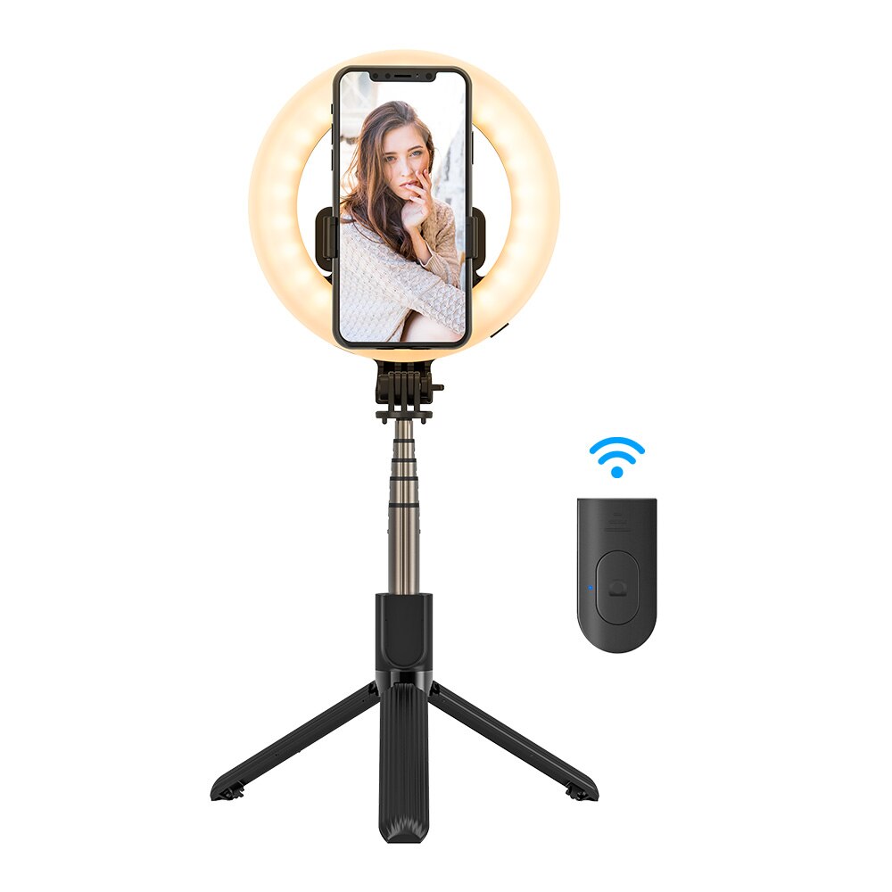 Blitzwolf BW-BS8 Pro Bluetooth Selfie Stok Met Licht Invullen Draagbare Opvouwbare Selfie Stok Statief Voor Smartphone Voor Vlog Living