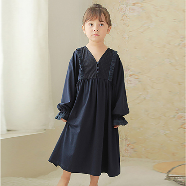 Camisones Vintage de princesa para niños y niñas, ropa de dormir holgada con cuello en V, pijamas victorianos para niños, ropa de dormir 11T: Azul / S Height 95-105cm
