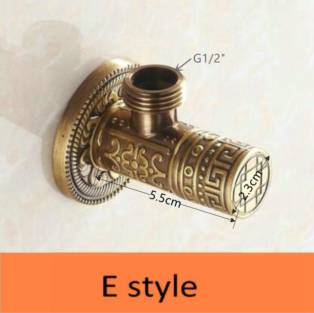 Vandhane reservedele 1/2 &quot;  x 1/2 &quot; antik messing badeværelse vinkelstopventil toilet trekant påfyldningsventil vandbesparelse: E stil