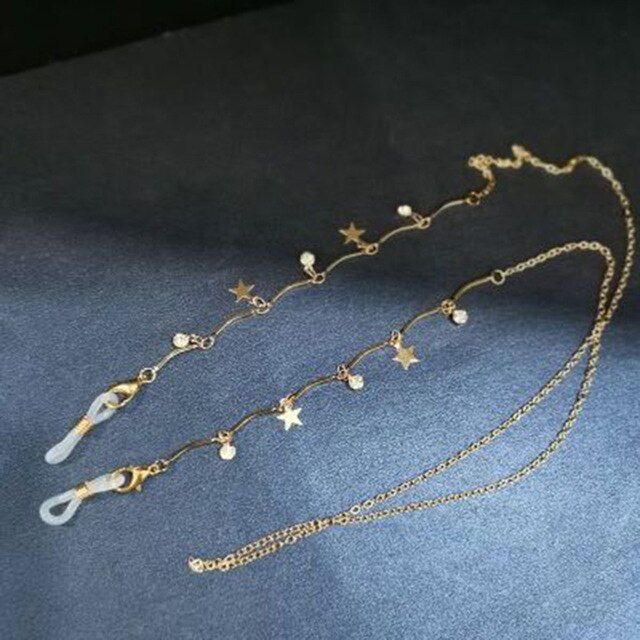 Cadena de cristal antideslizante para mascarillas Unisex, collar de 70cm, correa de protección solar para el cuello, 1 unidad: 14