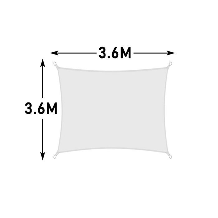 White All size 420D Waterproof Sun Shade Sail Square Rectangle Triangle Garden Terrace Canopy Pool Shade Camp Hiking Yard Awning: 3.6x3.6m