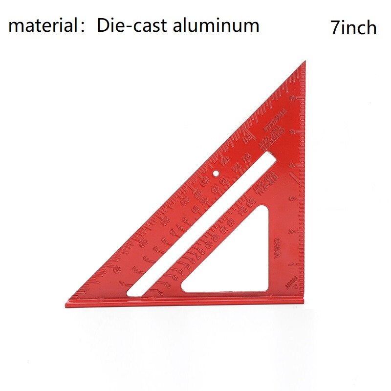 7 "Grote Vierkante Aluminium Hoek Meten Snelheid Dikker Meten Heerser Mijter Voor Timmerman Houtbewerking: aluminum red