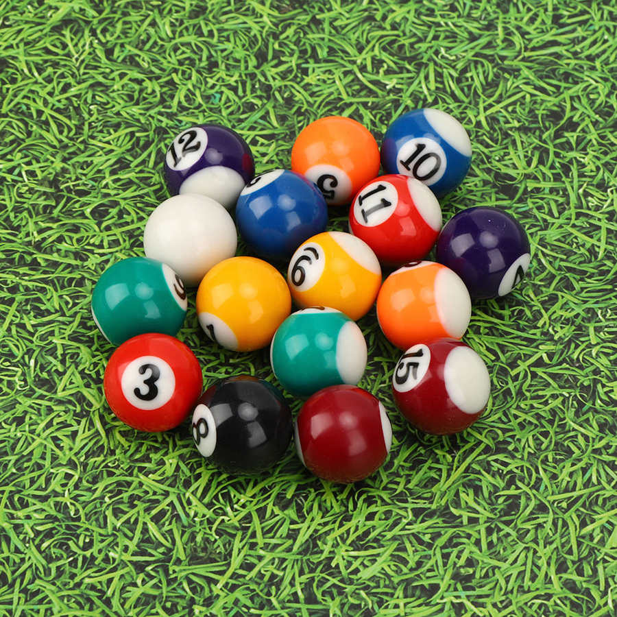 16PCS 25MM Resin Billiard Ball Toys Eco-Friendly Mini Billiard Pool Ball Set For Resin Small Pool Balls Set