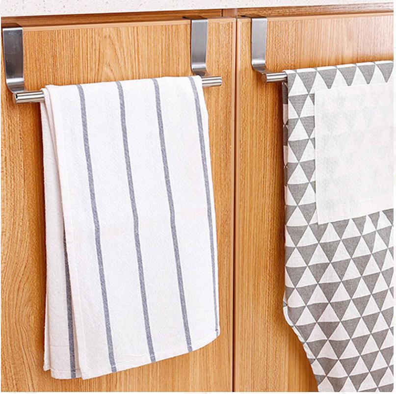 2 Size Handdoek Rekken Over Keukenkast Deur Handdoekenrek Bar Opknoping Houder Badkamer Plank Rack Thuis Organisator Lange Muur haak