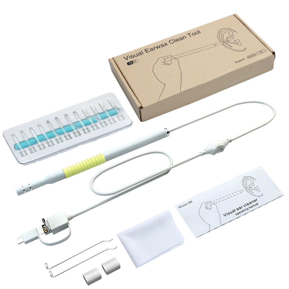 Endoscope Camera Ear Cleaning Tool Ear Wax Remover Kit Care Ear Cleaner Device Ear Cleaning Personal Health Care: Yellow