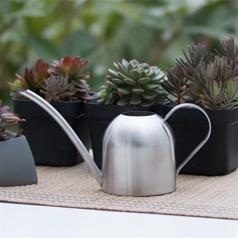 Olla de riego de acero inoxidable para jardinería, maceta pequeña, purga, Caño largo interior, hervidor de flores