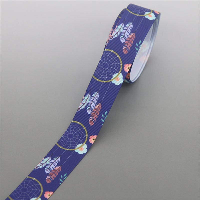 DHK 10 jardów pióro plemienny taśma rypsowa z szewronowym nadrukiem akcesoria Hairbow nakrycia głowy dekoracji DIY hurtownia OEM B1862: 10307