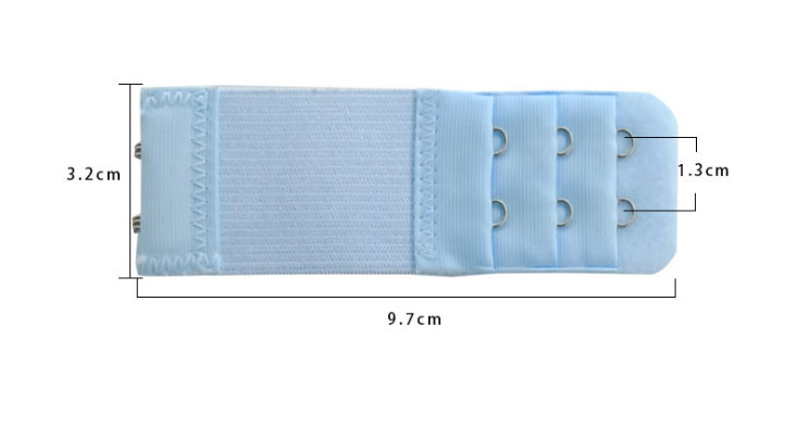 2 stuks verstelbare elastische bh-verlengband haaksluiting expander bh-verlenger 3 rijen 2 haken riemgesp ondergoed accessoires: Lichtblauw