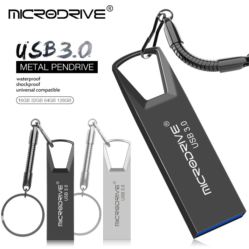 Clé USB 3.0 métallique à capacité réelle, support à mémoire de 4GB 8GB 16GB 64GB 32GB 128GB, lecteur Flash métallique haute vitesse, nouveauté