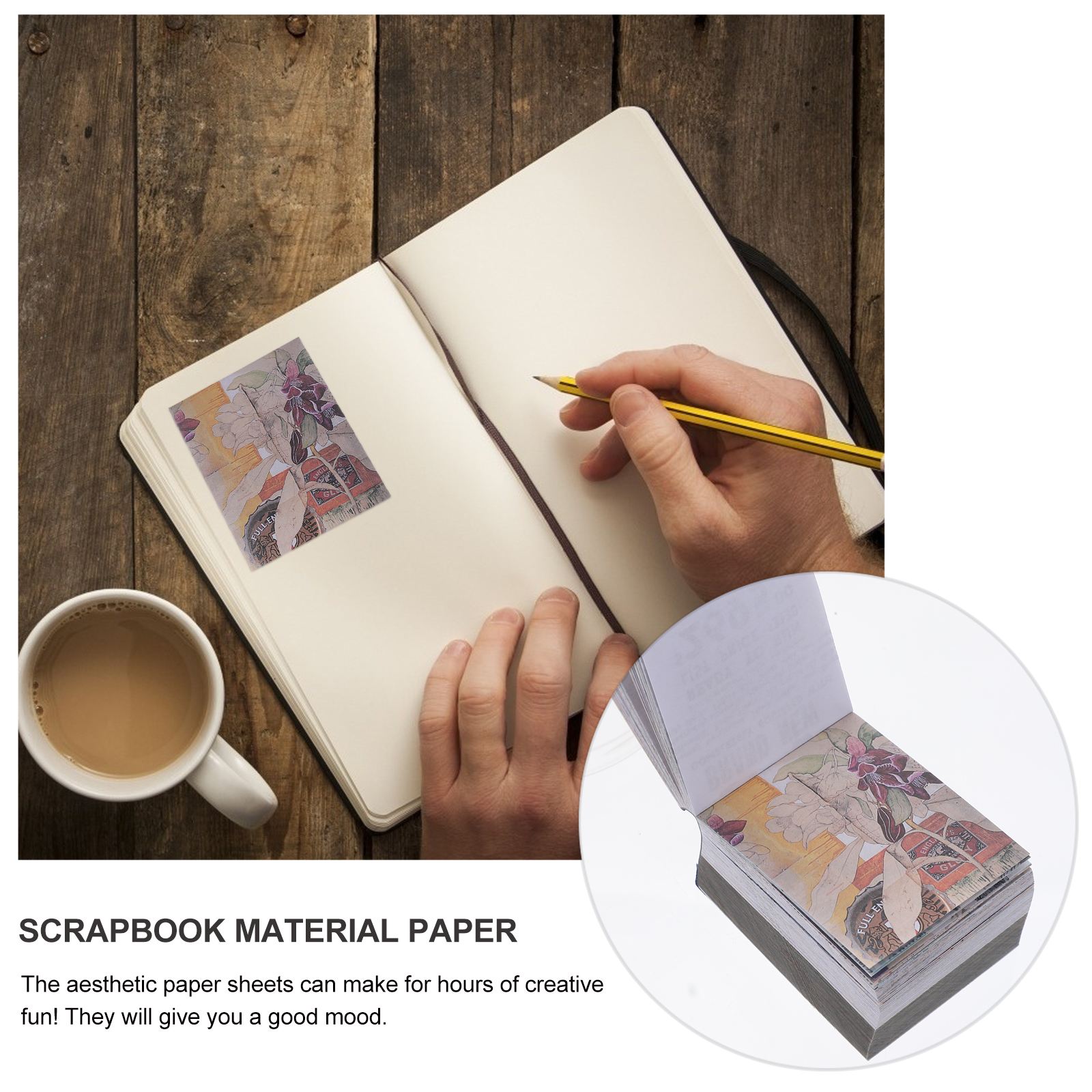 400 Sheet/book Vintage Collage Scrapbook Material Retro Journaling Special Paper