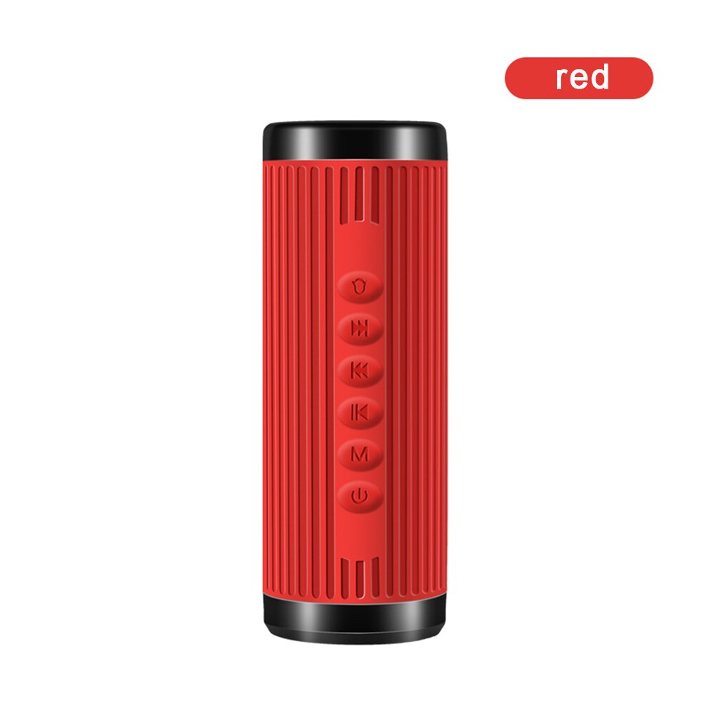 Draadloze Bluetooth Speaker Met Radio LED Zaklamp Subwoofer Bluetooth Kolom Luidspreker Gratis Handen PC Waterdichte Luidspreker: red