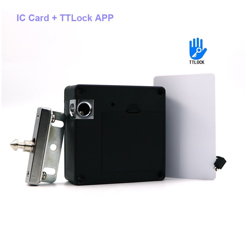 TTLock App Unlock Intelligent Smart Cabinet Lock Invisible Electronic Card Hidden Keyless Drawer Locker Wardrobe Cabinet Lock: IC card and APP