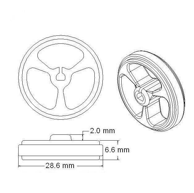 34mm mini For N20 motor wheel rubber small wheel