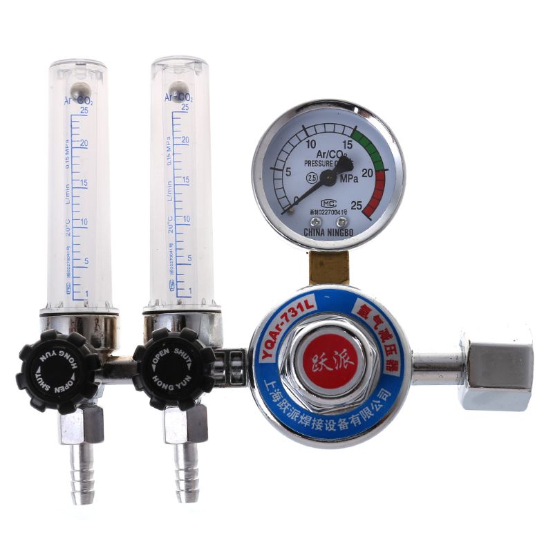 AR/CO2 Regulator Welding Gas Pressure Reducing Valve Pressure Reducer Dual Pipe C6UC