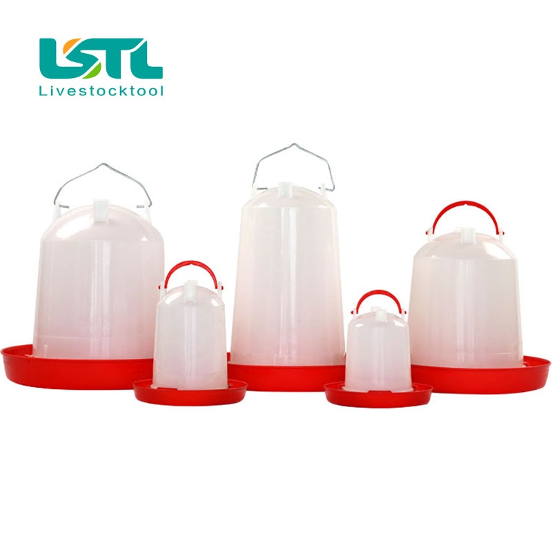 2 Pcs Poultry Water Bucket 750ML/1.5L/6L Chicken Drinking Fountain Barrel Water bucket Quail drinking Bird equipment Feeder