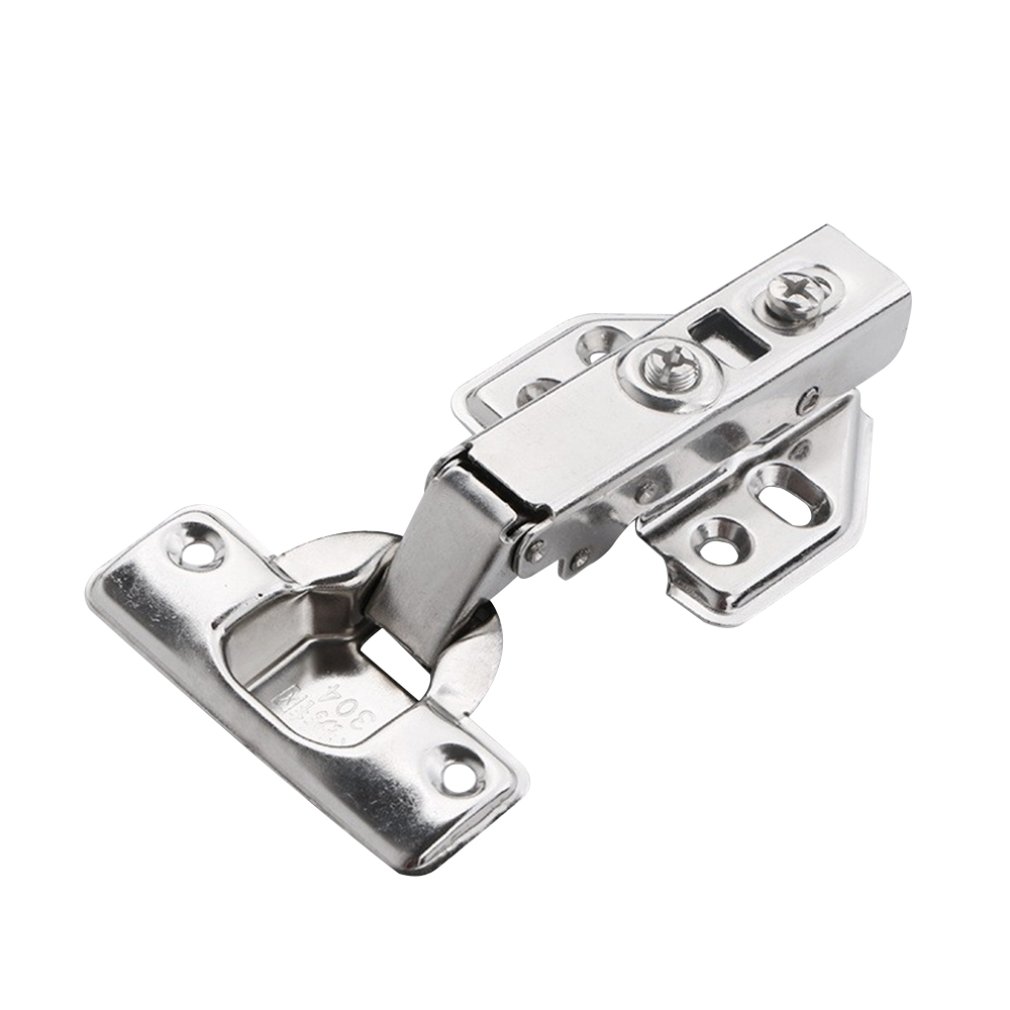 2pcs 304 Stainless Steel 2.0 Fixed Straight Arm Hydraulic Hinge Buffer Damping Cabinet Door Detachable Aircraft Hinge