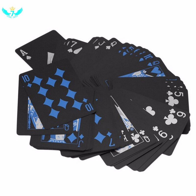 Waterdichte pvc plastic speelkaarten poker klassieke goocheltrucs gereedschap pure zwarte magie doos verpakt dwh 5
