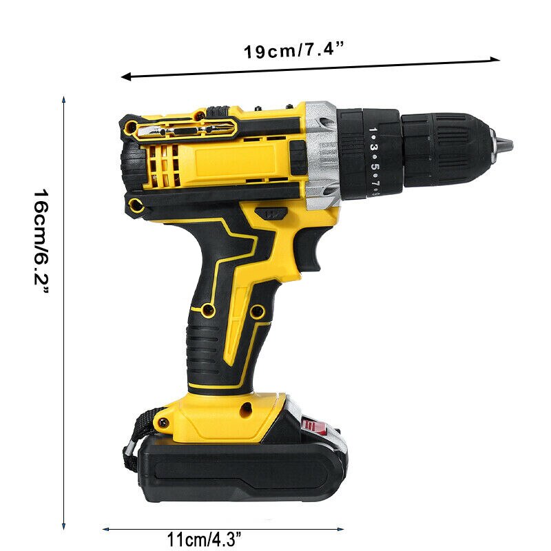 3 In 1 Cordless Electric Impact Drill Screwdriver 48v 2 Speed Driver Rechargeable with LED Light Multi-function Power Tool