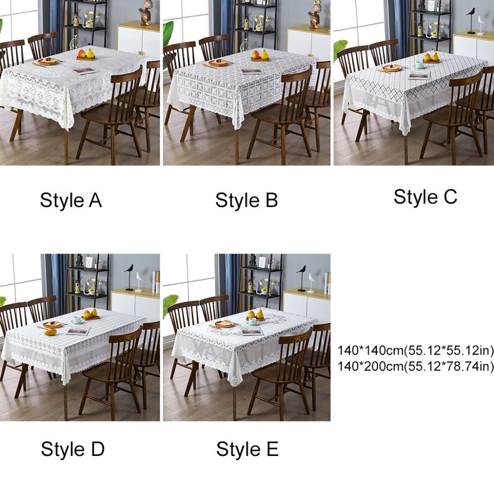 Elegancki Antyczny Koronkowy Ażurowy Obrus Haftowany Kwiatowy Europejski Pokrowiec na Stół Biały Uniwersalny Ślubny Obrus Bankietowy