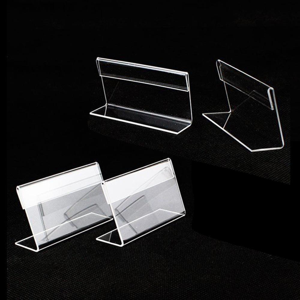 Clear Acrylic Sign Display Stand Table Name Tag Menu Cards Adversting Container Holder
