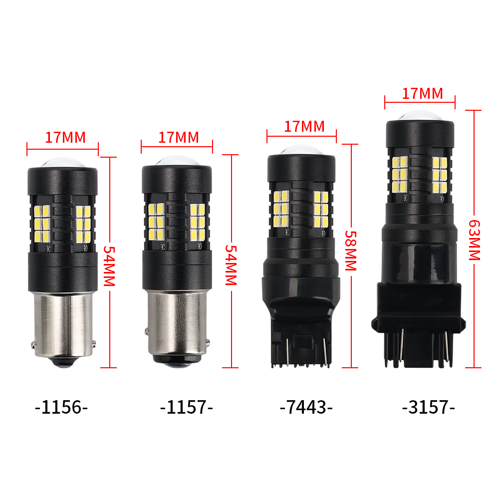 Ampoules Led Canbus sans erreur 1156 BA15S P21W 1157 BAY15D 21W 1156 BAU15S 3030 21SMD pour feu stop inversé, clignotant blanc, 1 pièce