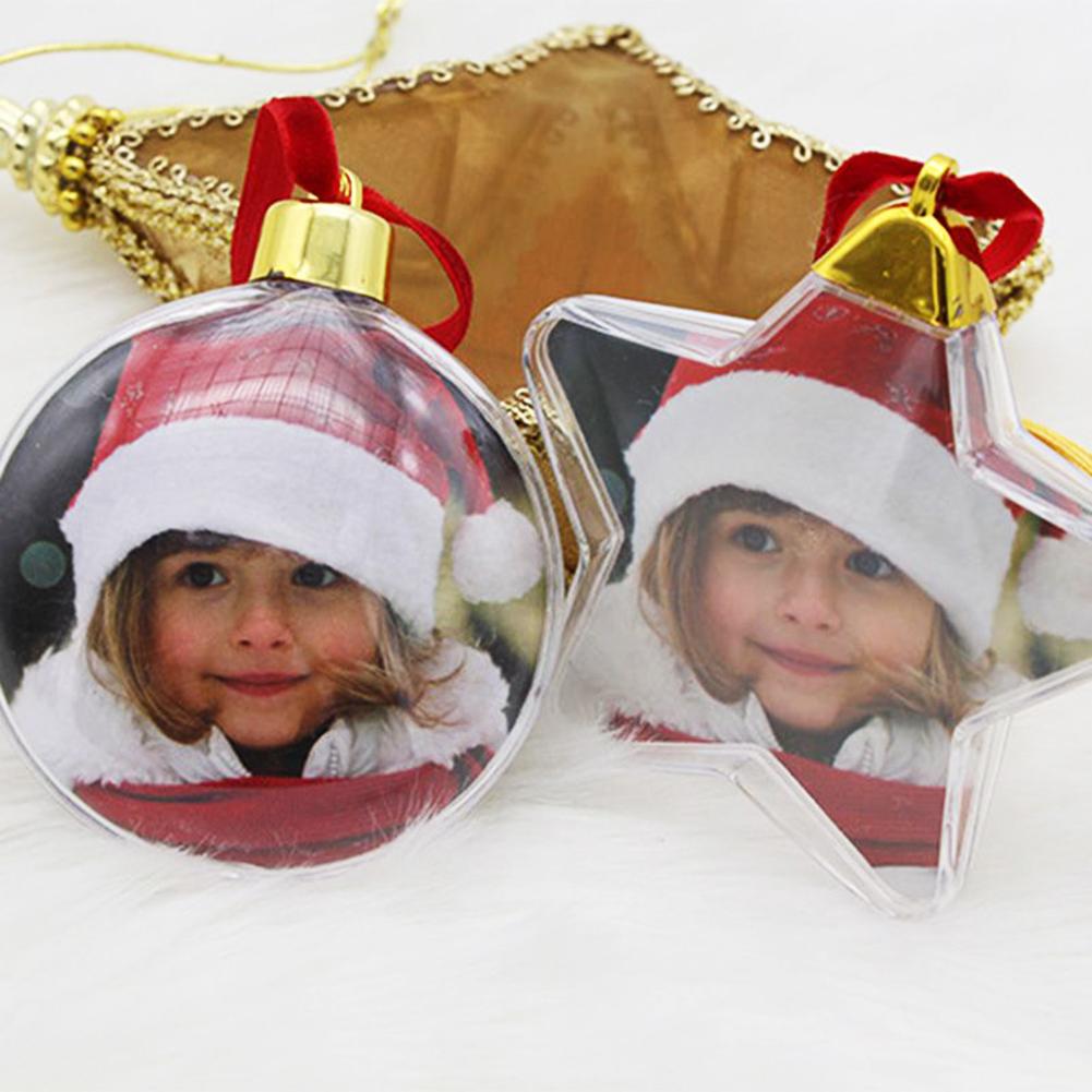 Juletræ runde stjerne ornament billede fotoramme familie hukommelse indretning