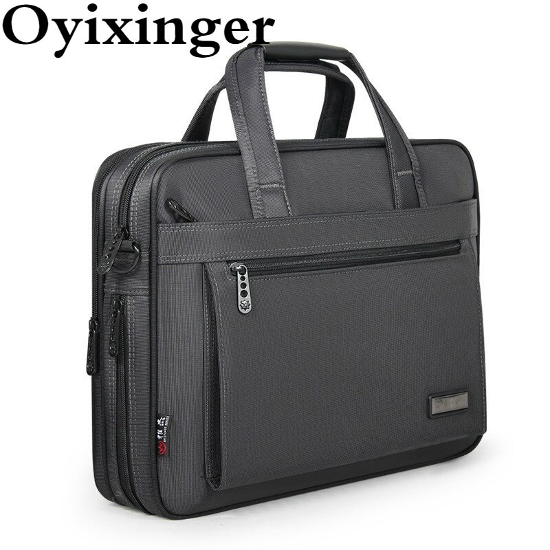 Oyixinger Mannen Business Aktetas Waterdichte Nylon Handtas Voor Man Grote Capaciteit Schoudertassen Voor 15 Inch Laptop