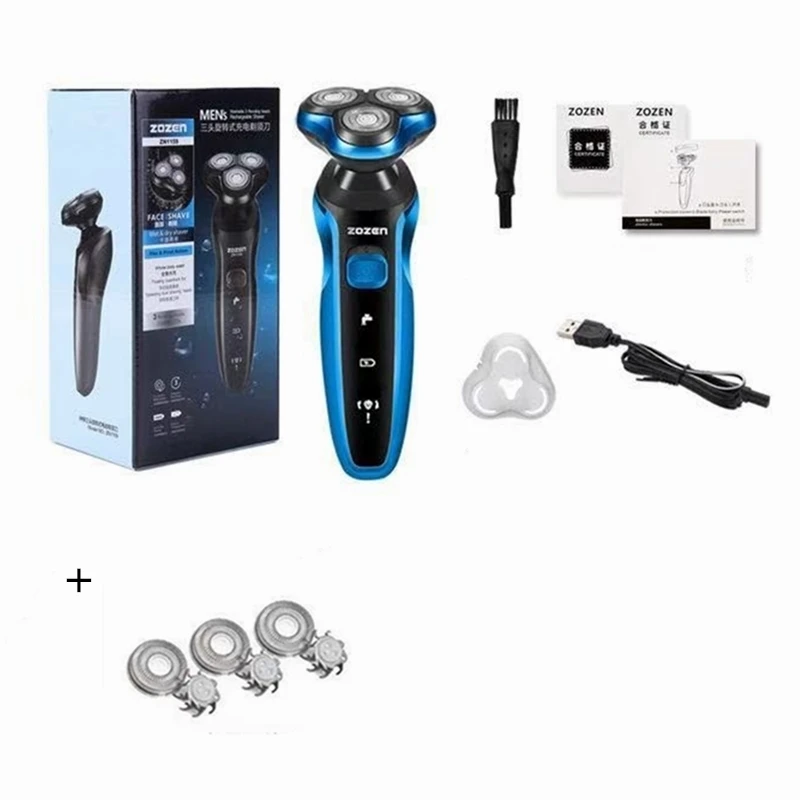 ZOZEN-Afeitadora eléctrica para hombres, máquina de afeitar para cortar el pelo corporal, cortadora de barba rotativa, 100% resistente al agua: Naranja