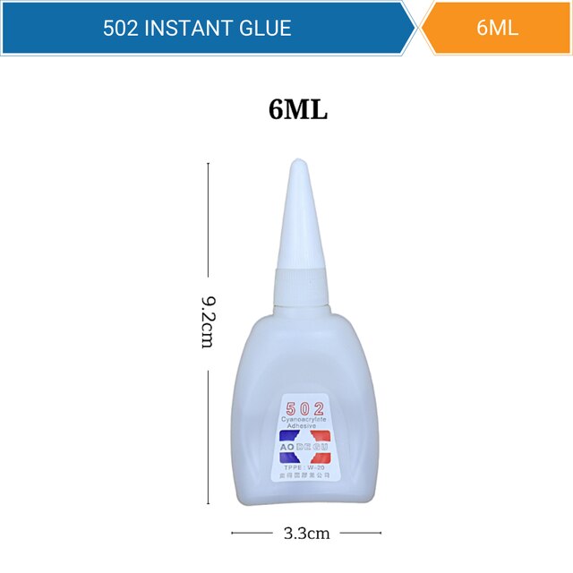 Colle Super forte instantanée 3ML/6ML/15ML, jouets adhésifs 502, artisanat, chaussures collantes, jouets adhésifs universels,: 6ML 1PCS