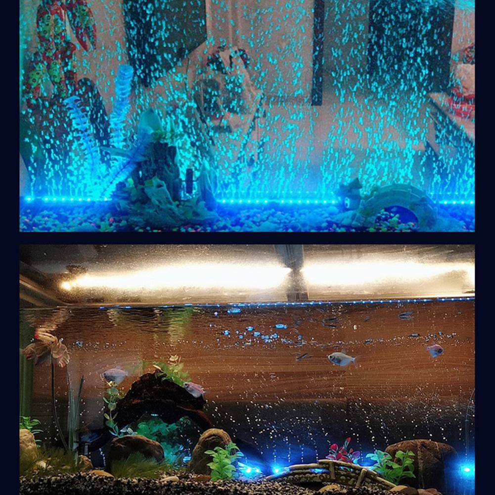 LED 7 Colors Change Aquarium Light Fish Bowl Submersible Light Air Bubble Oxygenation Lamp EU US Plug: EU Plug 25.5cm