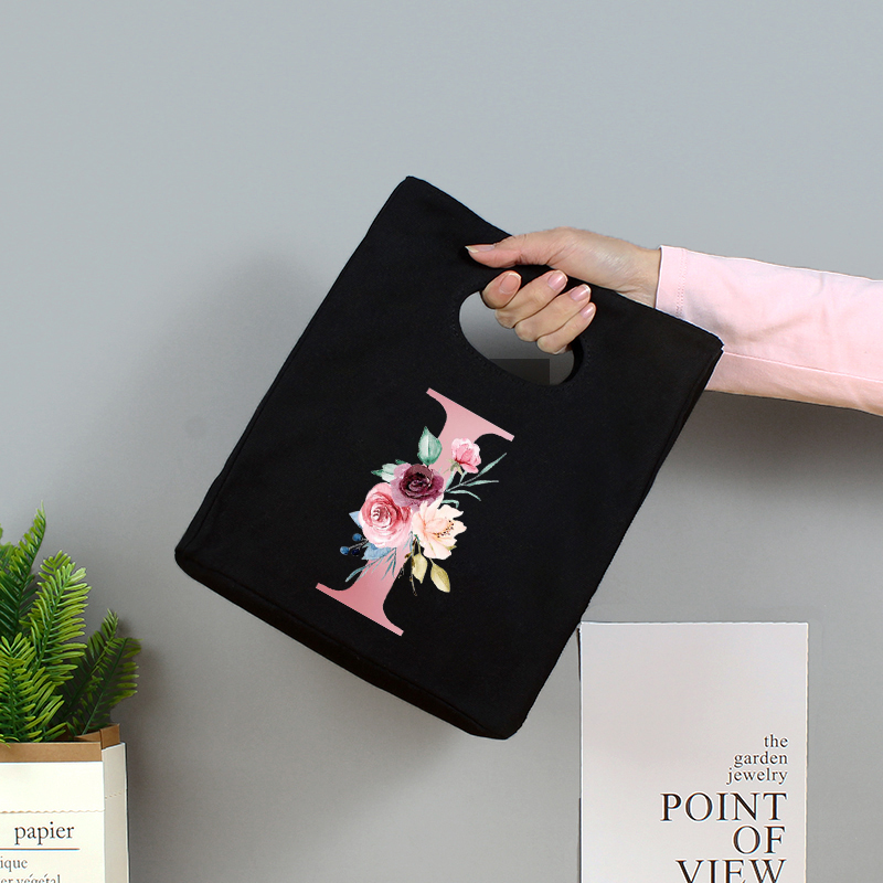 Różowe litery Unisex przenośna torba na Lunch izolowane pudełko na Lunch Tote Bag biuro lodówka pojemnik torba do przechowywania żywności Tote Bag: 9pinkI