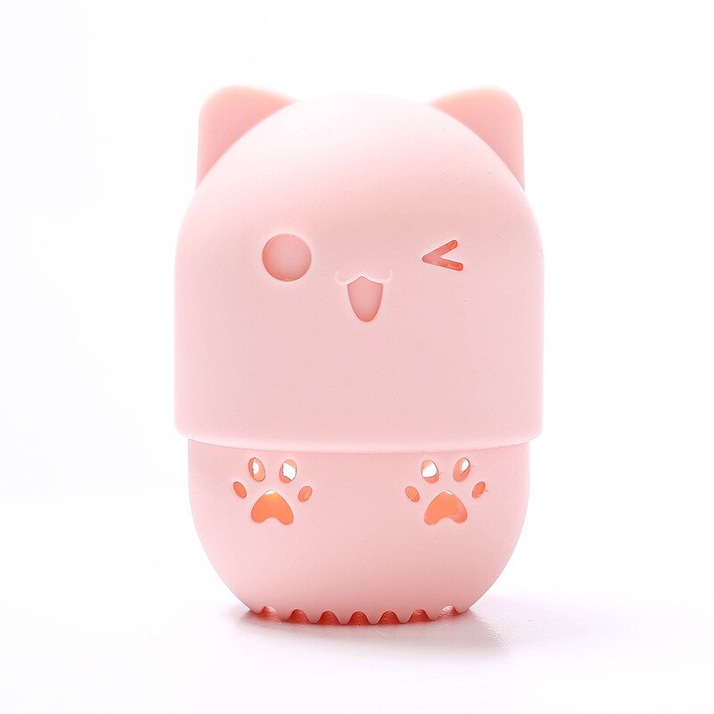 1 pièces Silicone souple poudre bouffée support de séchage oeuf support Pad maquillage éponge présentoir cosmétique éponge caisse bouffée directe: 01