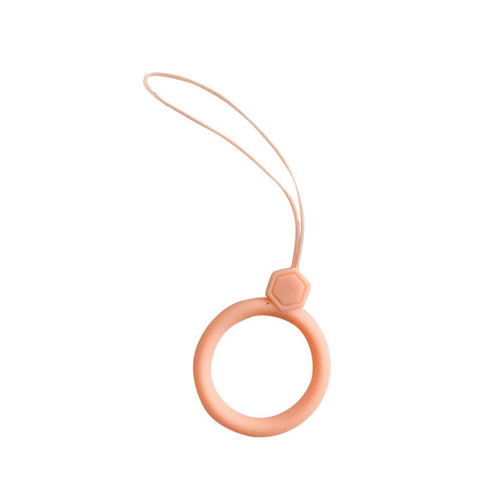 Universal Mobile Phone Lanyard Strap Anti-lost Silicone Ring Lanyard Strap Holder for Mobile Phone Straps Finger Ring Lanyard: Orange