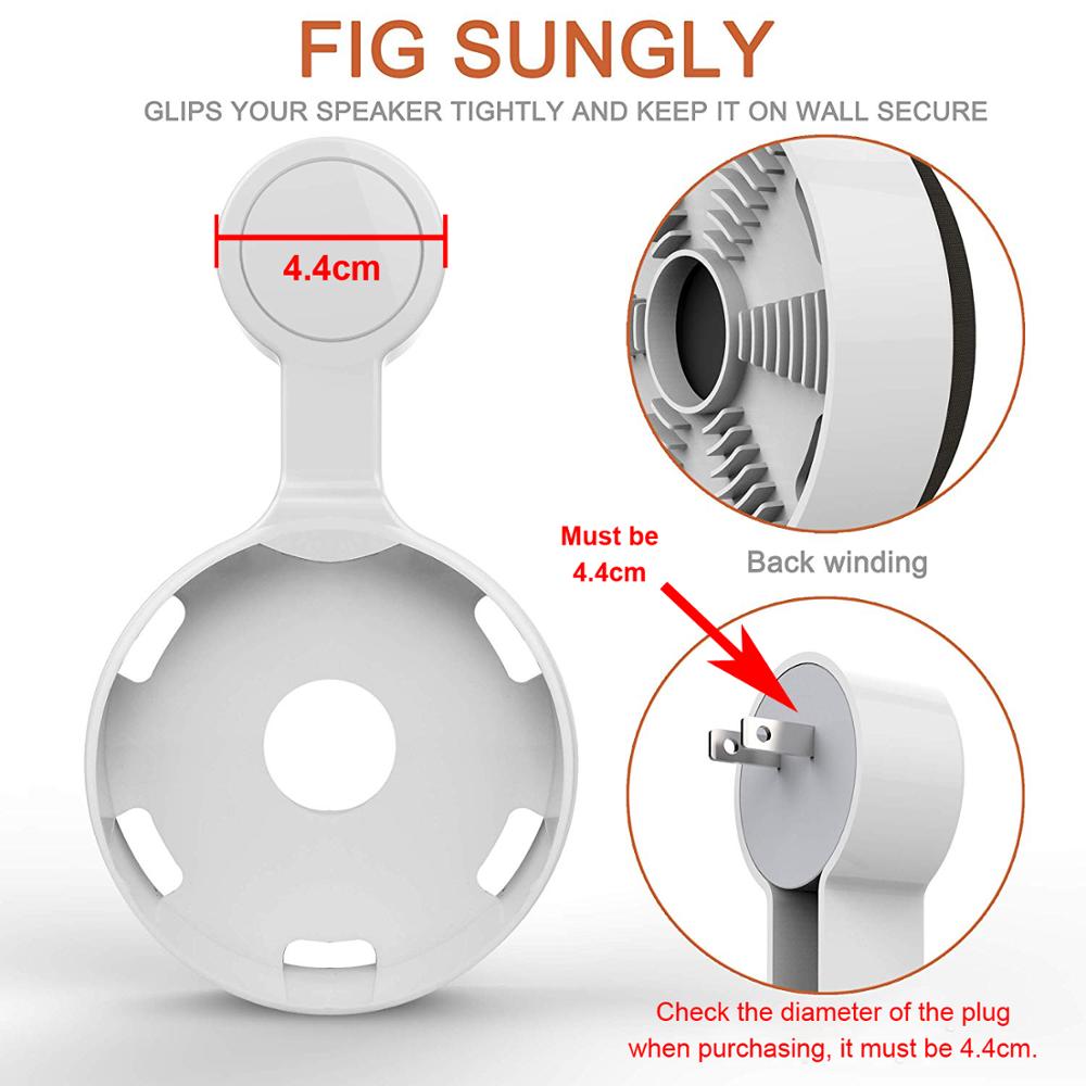 Väggfäste hållare hängare för google home mini röstassistent inomhushögtalare ljudbox hållare fodral för eu & us plug