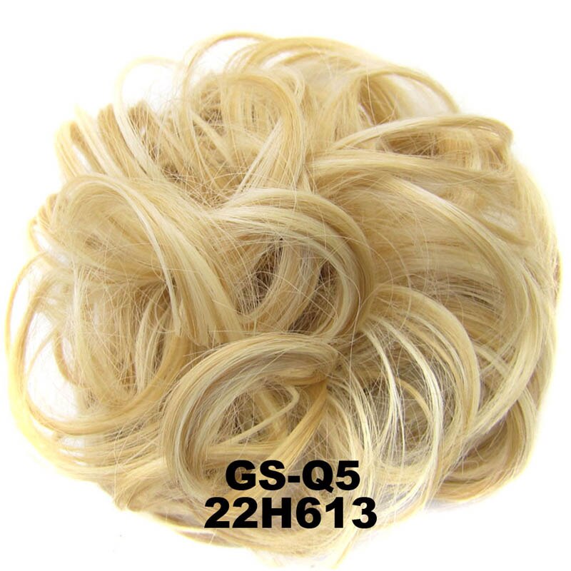 Jeedou Synthetic Messy Hair Bun Chignon Donut Pad Elastic Hair Rope Rubber Band Hairpiece