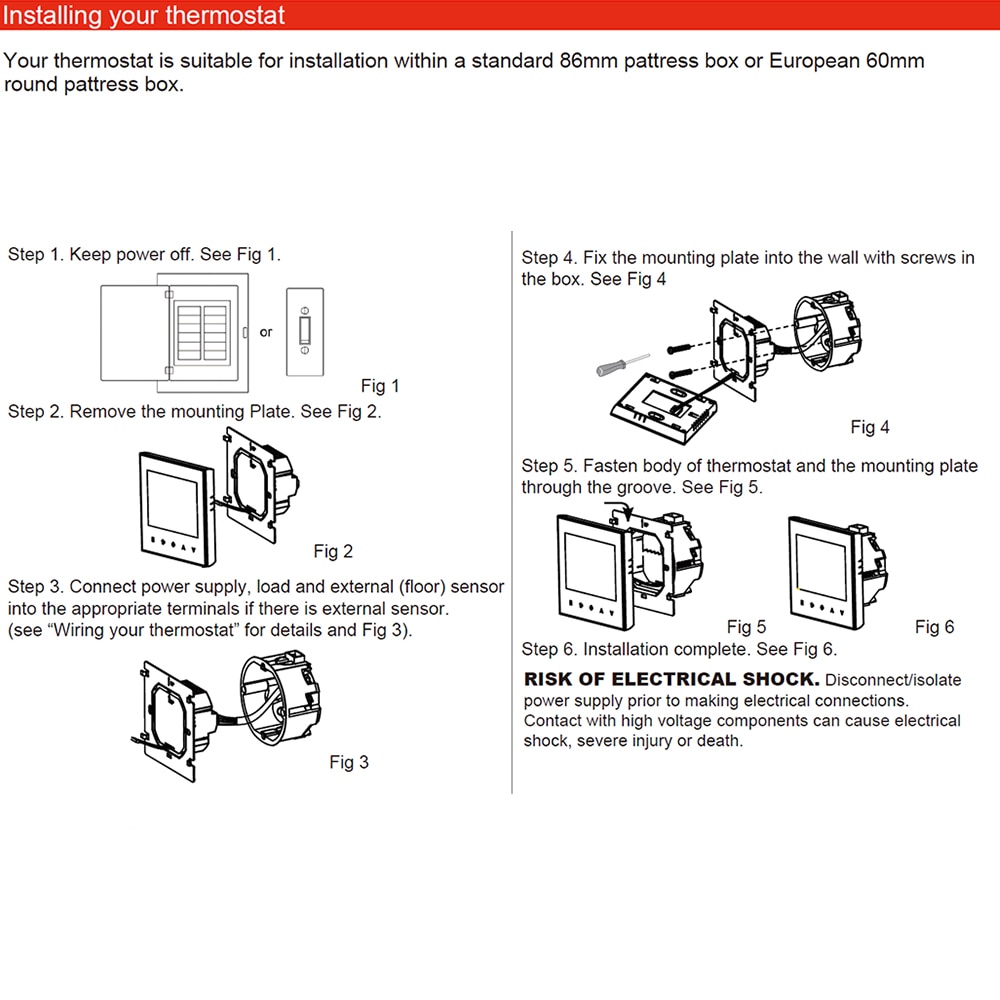Home Smart Touchscreen Programmable Thermostat Heating System with WiFi for Radiant Floor with App and Voice Control
