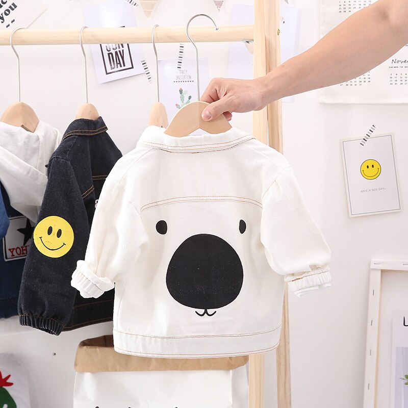 Cartoon Cowboy Baby Boy Jas Jas Lente Herfst Kinderen Kleding Baby Jassen Peuter Jongen Kleding: White / 3T