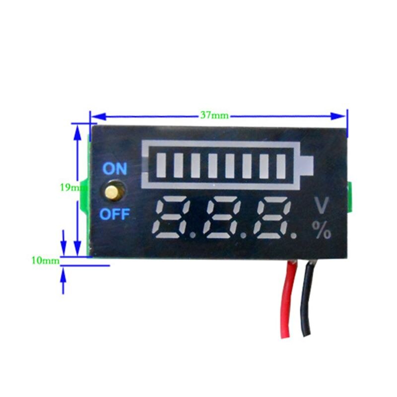 12V Car Lead Acid Battery Capacity Indicator Voltmeter Power Tester with Switch 91AE