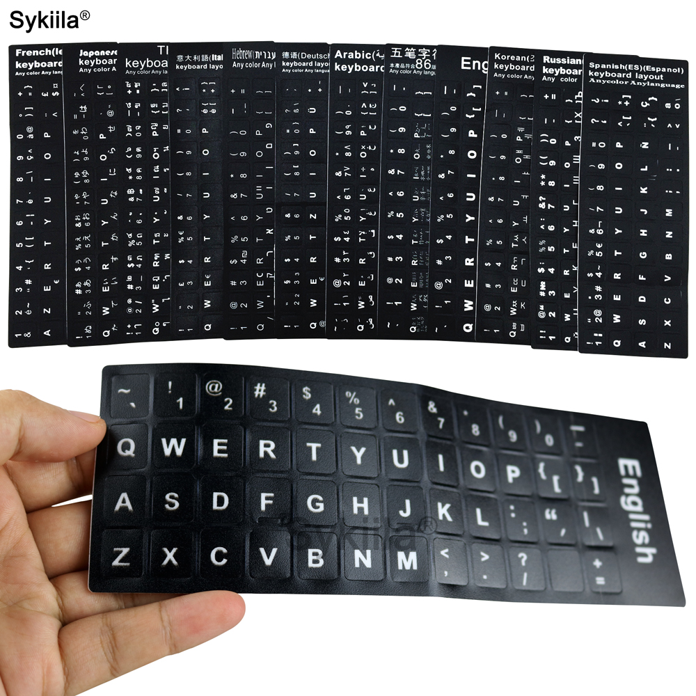 Keyboard Key Sticker for Laptop Letter Notebook Computer Decal Skin Spanish Russian Korean Arabic English Thai German Italian