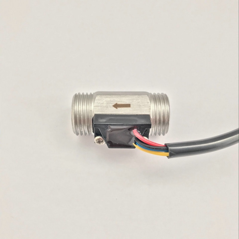 USS-HS21TIT capteur de débit d'eau à effet Hall de l'acier inoxydable 304 1-30L/M BSP G1/2 "débitmètre à Turbine avec capteur de température NTC50K