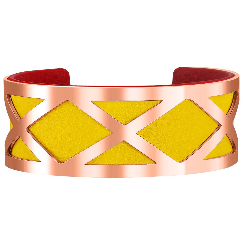 Rosa ouro manguito pulseira de couro do plutônio oco para fora ímã botão pulseira georgettes jóias indianas pulseiras amor pulseiras pulseiras: 2.5CM-G