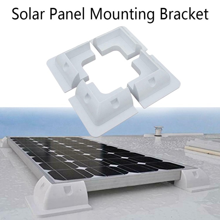 4pcs/set Solar Panel Stand White Corner Mounting Bracket For RV Marine Flat Roof Camping Van And Caravan Car Accessories